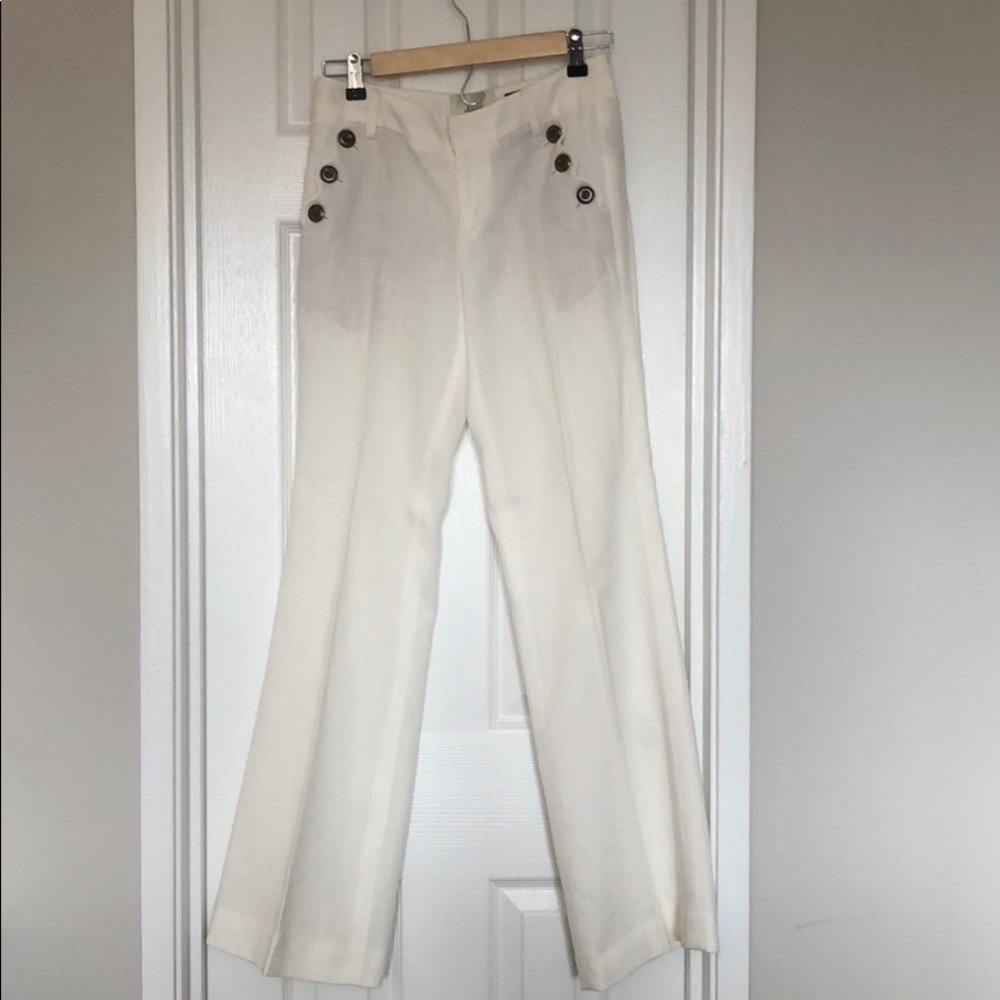 White linen pants